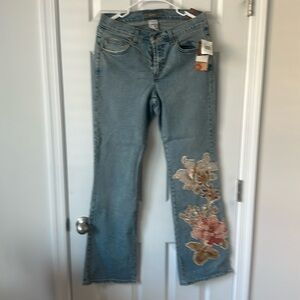 Z. Cavaricci size10 blue jeans beadded floral boot cut